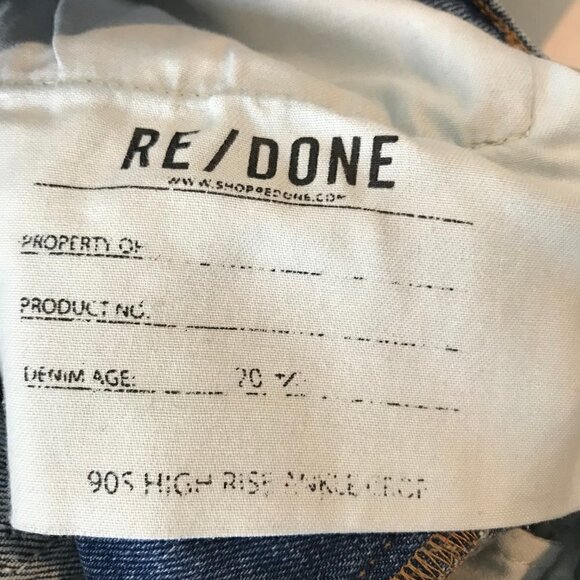 Re/Done High Rise Ankle Crop Button Up 5 Pocket  Jeans Size 27 - Picture 8 of 8